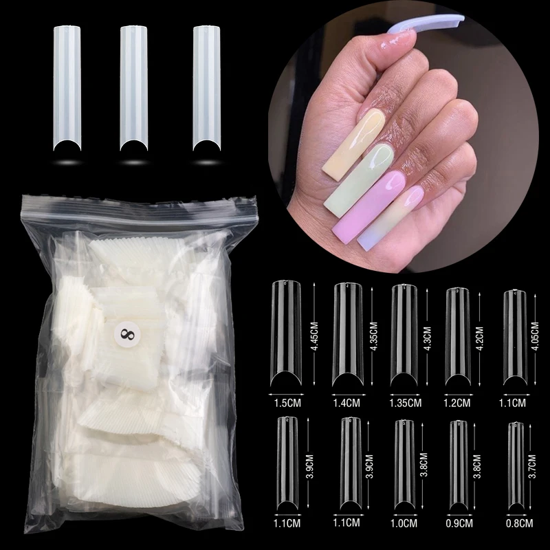 

500/600Pcs Bag Water Pipe Design False Nail Tips Press on Nails UV Gel Polish DIY Manicure Accessories Nail Art Tools