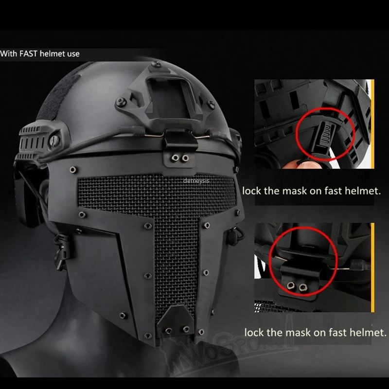 Тактическая полулицевая маска для пейнтбола страйкбола используется со шлемом