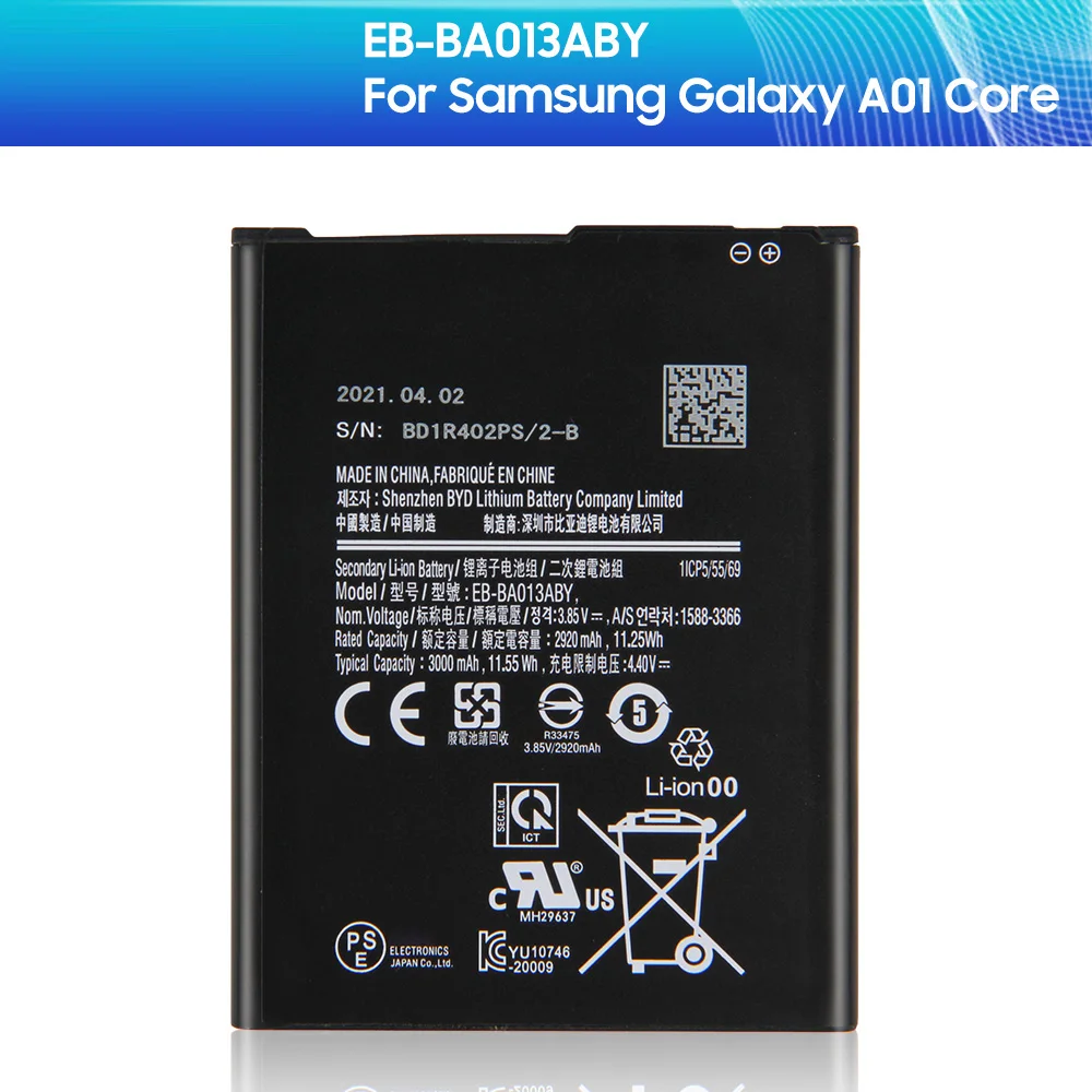 

Original Replacement Battery EB-BA013ABY for Samsung Galaxy A01 Core 2920mAh Original Phone Battery+ Tools