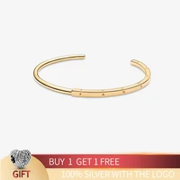2021 new fashion gold bracelet 100 real 925 silver charms fit original design beads bangle diy making jewelry gift for femme