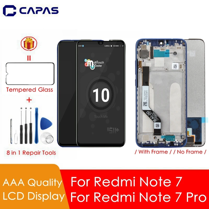 ЖК-дисплей с рамкой для Xiaomi Redmi Note 7 Pro экран 10 тачскринами Протестировано Сменные