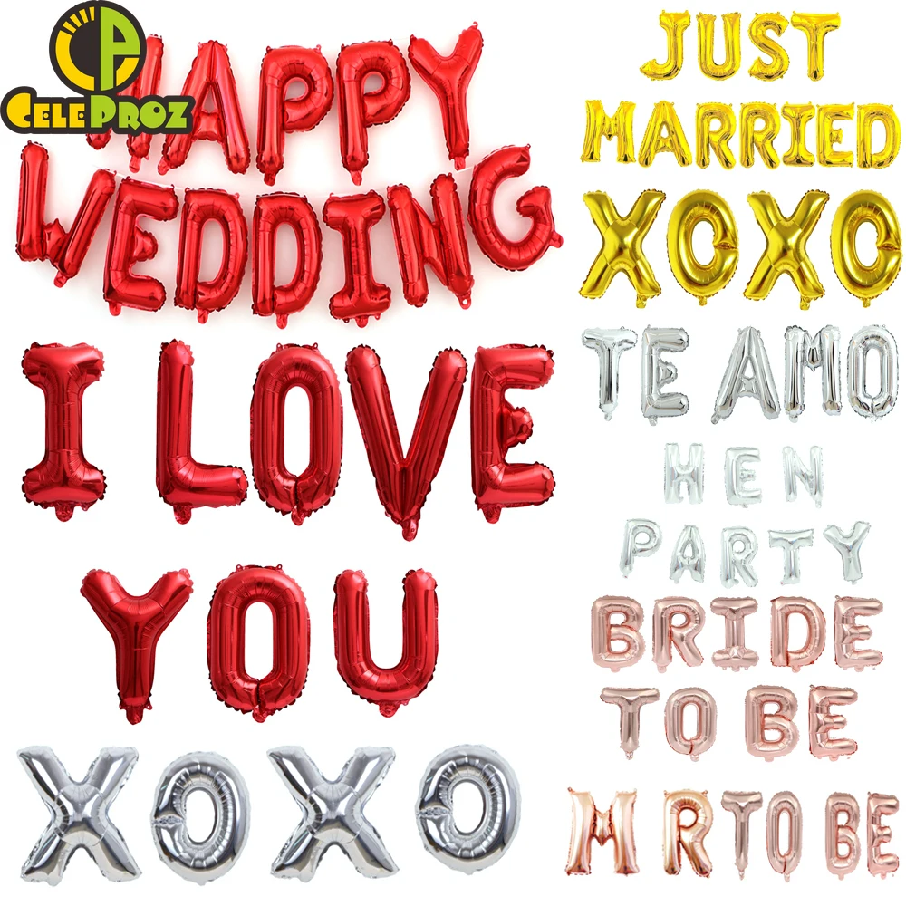 16 дюймов шар из алюминиевой фольги с надписью I LOVE YOU XOXO &quotBRIDE TO BE&quot для