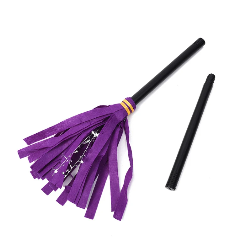 

Halloween Fancy Fantasia Kids Witch With Hat Broom Cosplay Christmas Children Costume Girls Headwear Clothes Vintage Dress Up