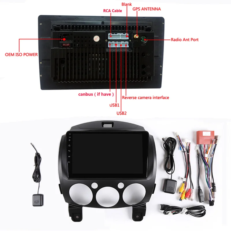 

android 10 car radio auto stereo for Mazda 2 2007 2008 2009 2010 2011 2012 navigation GPS DVD Multimedia Player