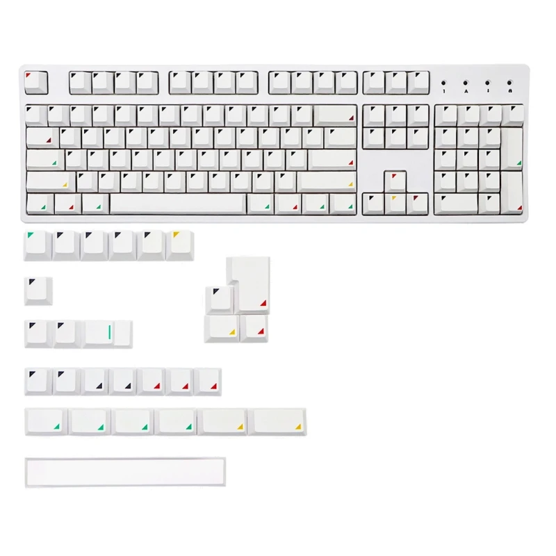 

132 Custom PBT Keycap White for Triangle Cherry Profile Dye Sub Keycaps for Mechanical Keyboard Gk61k70 G710 for Key Iso Layout
