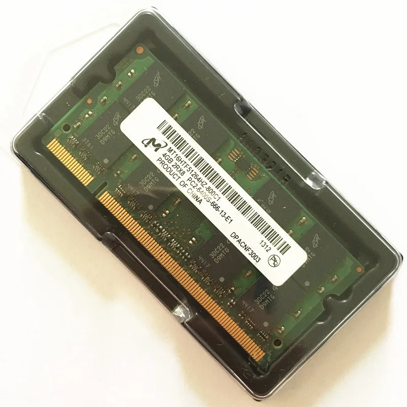 Оперативная память для ноутбука Micron ddr2 4 ГБ 800 МГц оперативная DDR2 Гб 2Rx8 PC2 6400S 666 13 E1