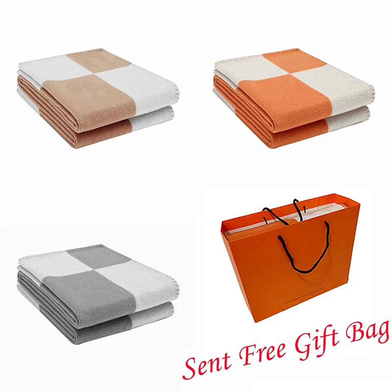 

Luxury H Letter Fleece Blanket Crochet Soft Plaid Blanket Winter Warm Decorative Sofa Blankets Knitted Shawl Throw Blanket