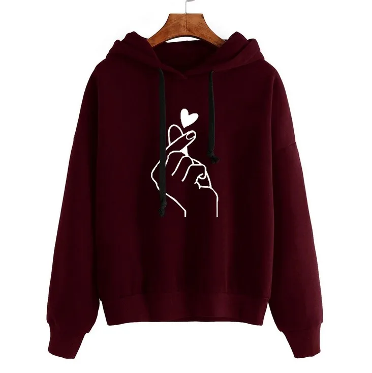Streetwear Hoodies Women Long Sleeve Hooded Sweetshirt Women Hoodies Casual Letter Pink Hoodie Pullover