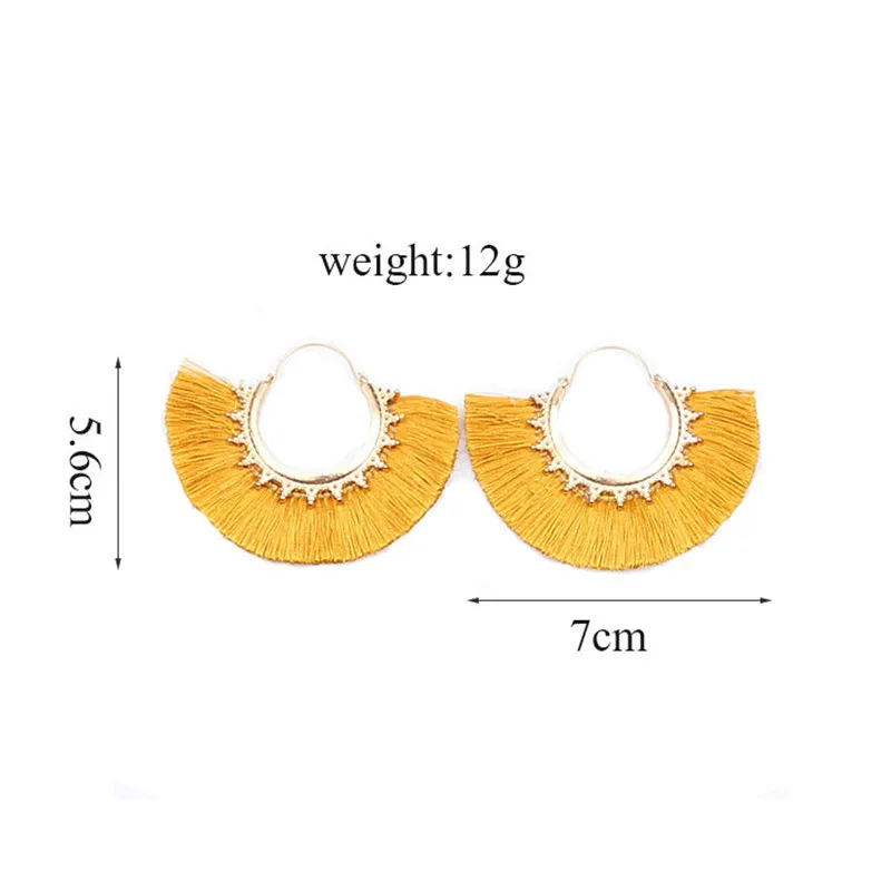 

Multicolor Cotton Fabric Tassel Drop Earring For Women 2019 New Fashion Statement Female Dangle Earrings Jewelry Accessories