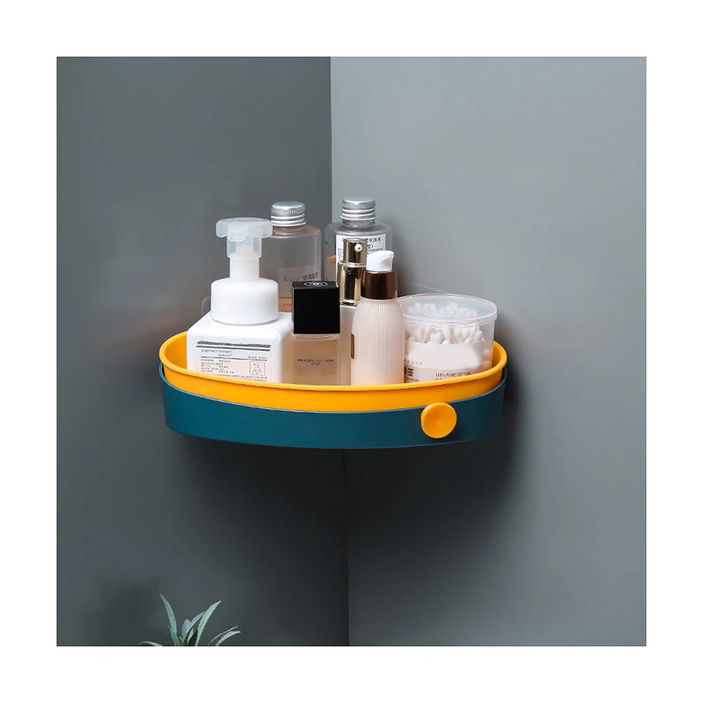 

Bathroom Storage Rack Contrasting Color Double-Layer Wall Hanging Draining Soap Box Organizer F2