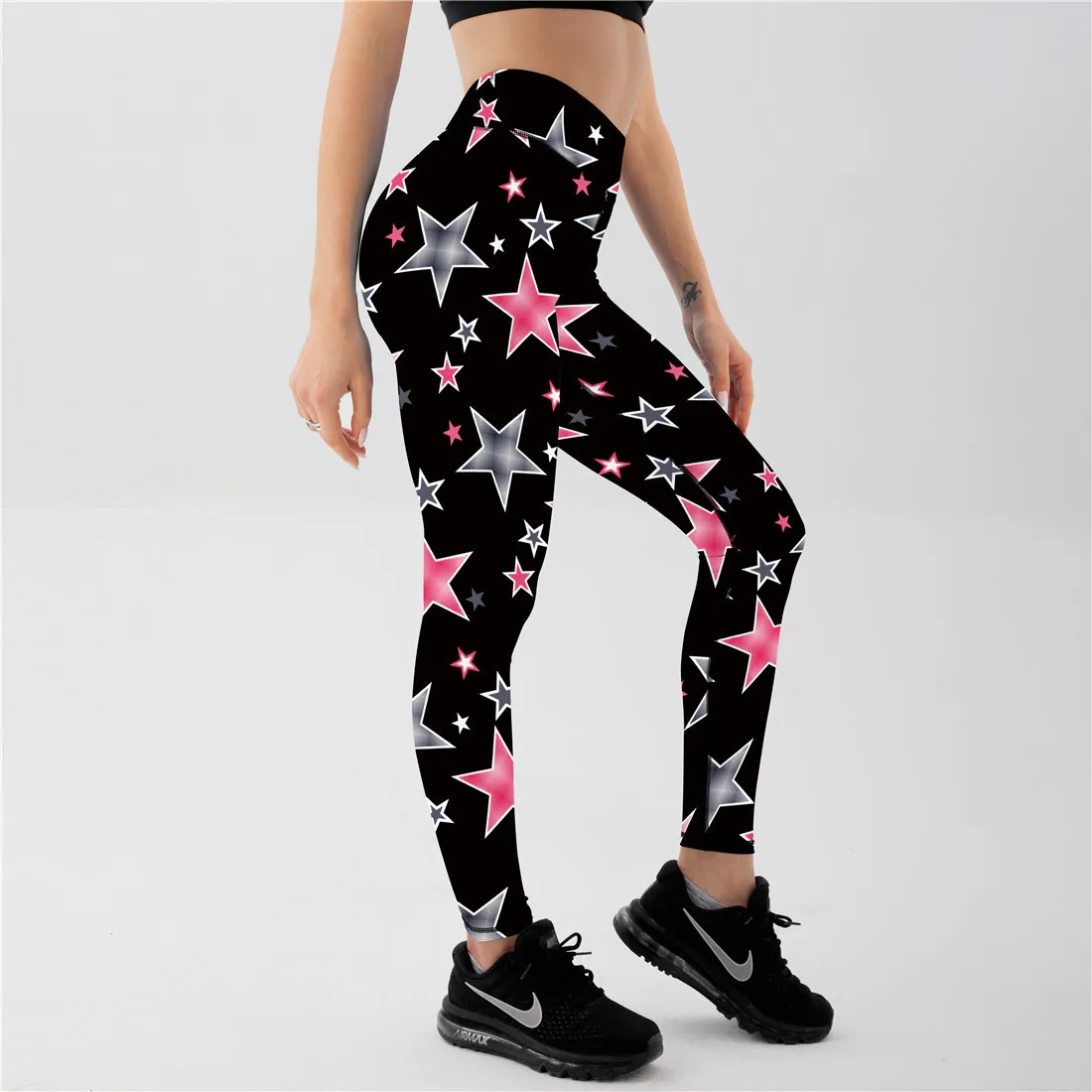 Women Sport Leggings Stars 3D Print High Waist Yoga Pant Female Elastic Slim Running Trousers Girls Quick Dry Gym Fitness Tights