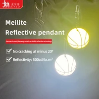 meilite material 500 candle light soft pvc basketball pendant reflective keychain bag pendant accessories for traffic safety use