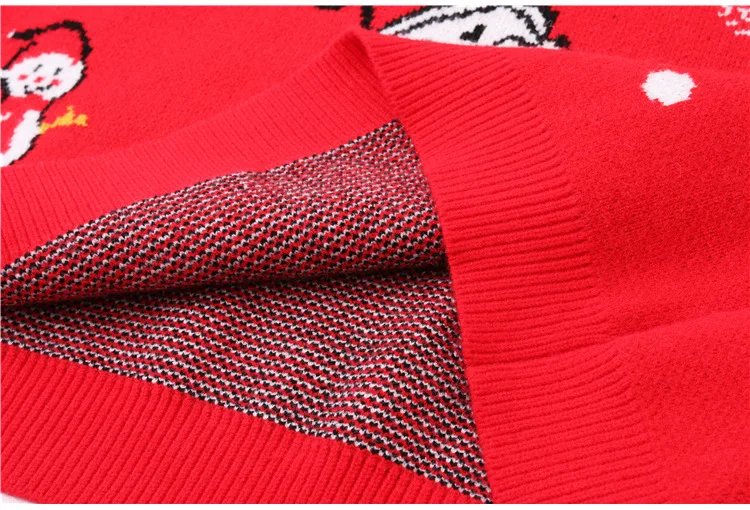 

Christmas sweater couple wear casual fashion loose round neck lantern sleeve 2020 knitted women sweater long sleeve scarf