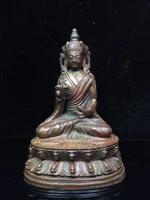 9tibet temple collection old bronze lacquer cinnabar guanyin bodhisattva vajrasattoo buddha statue sitting buddha enshrine