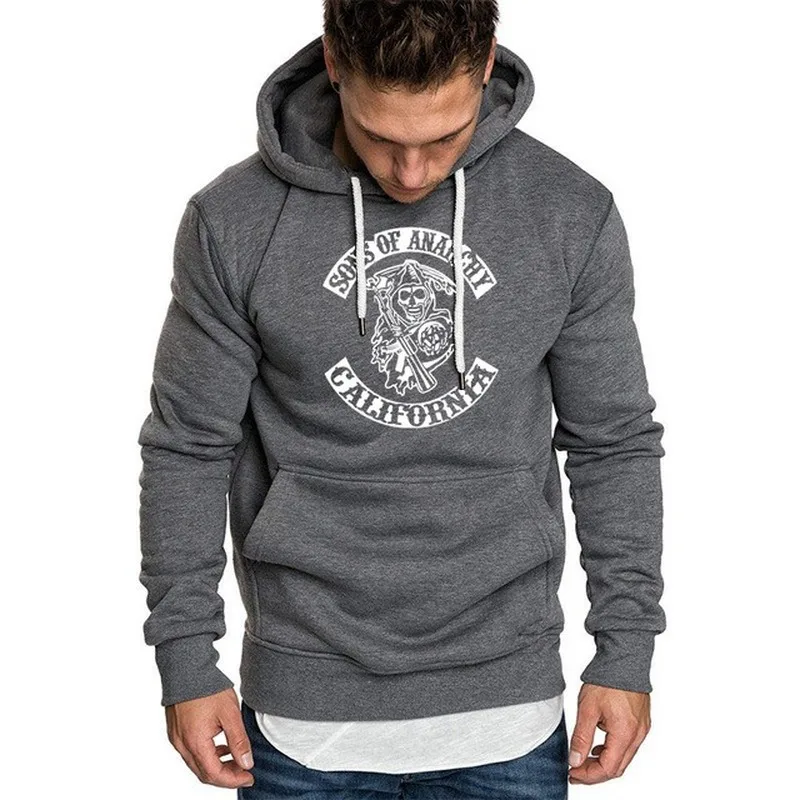 

SOA Sons of anarchy the child Fashion Skull Print Men Sportswear Hoodies Male Casual Sweatshirt Winter Fleece Hip Hop Warm Hoodb