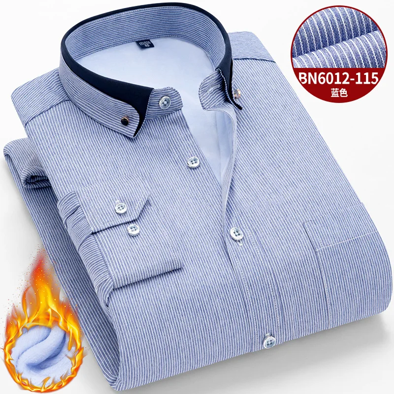 

Men Shirt Long Sleeve Mens Dress Shirts Mens Shirts Casual Slim Fit Business Winter Warm Shirt Mens Padded Velvet Shirt Thick