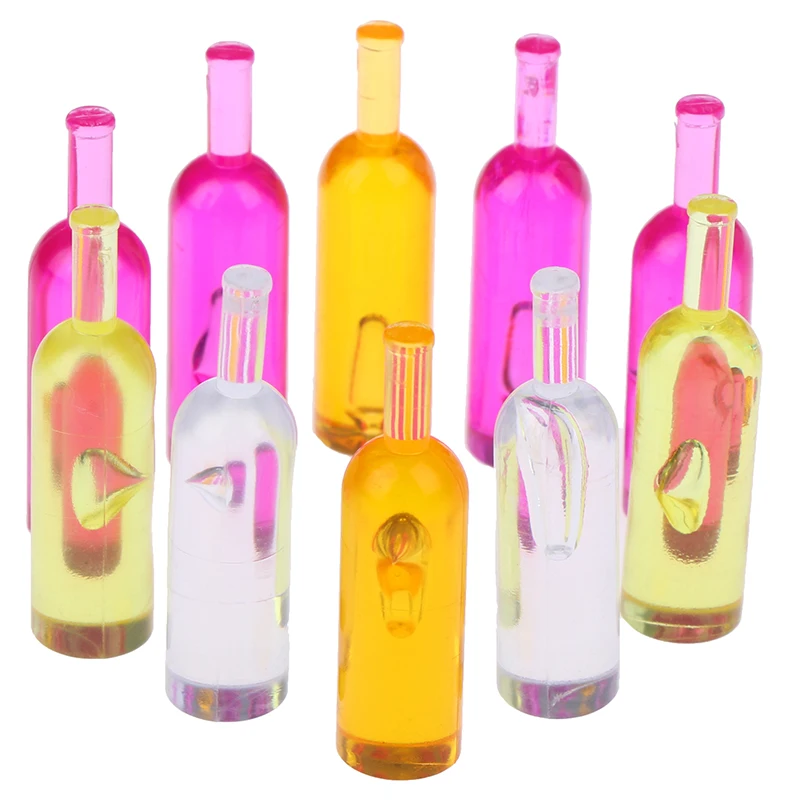 10 шт./компл. 1:12 миниатюрные красочные винные бутылки для кукольного домика модели
