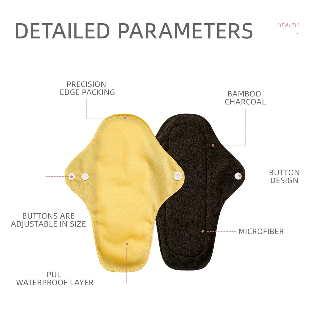 Happyflute  Super Absorption Night Sanitary Pads Washable Breathable Menstrual Cloth Pads For Women