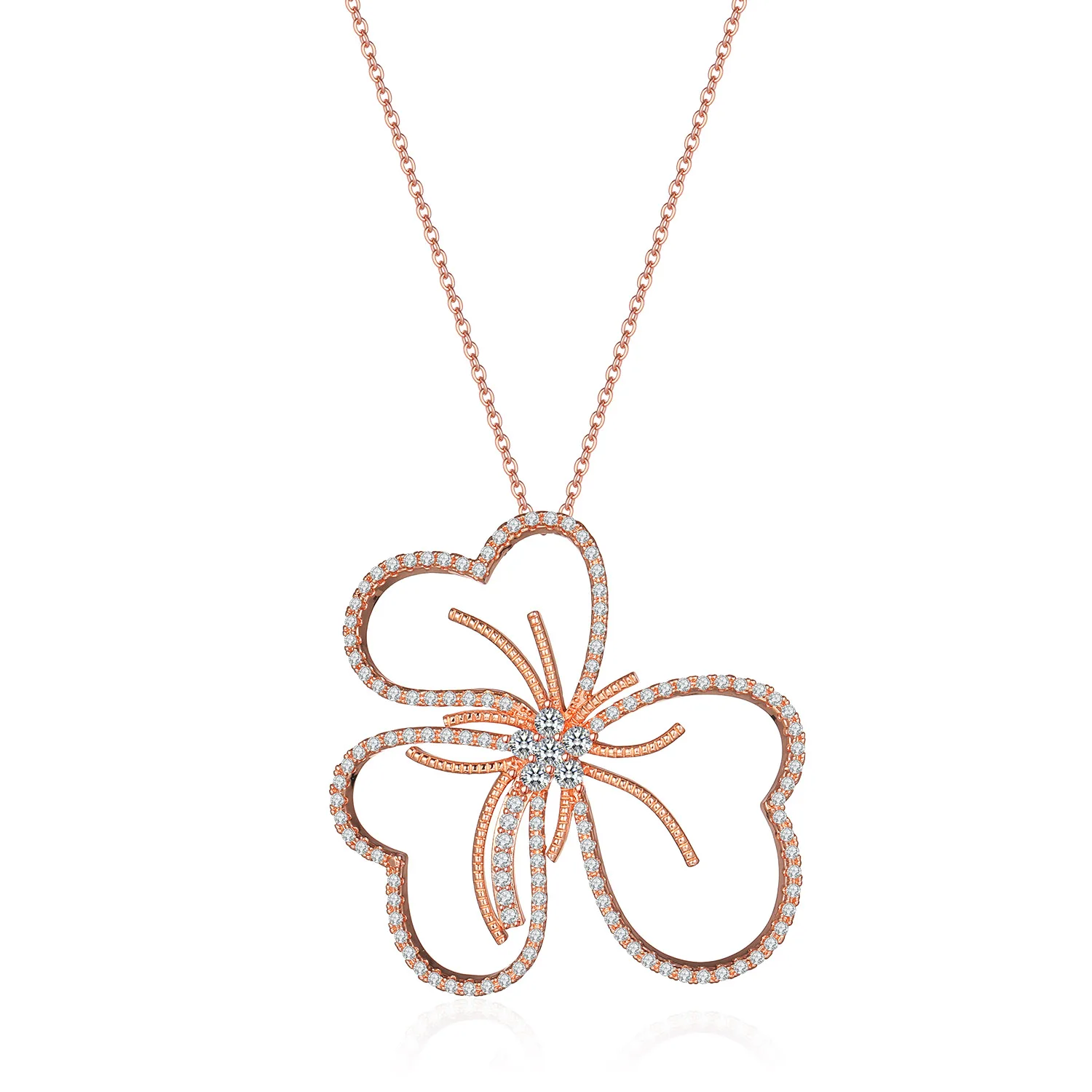 

Petal Three Leaf Inlaid Stone Ladies Pendant Shiny Wholesale Free Shipping One Outfit Stylish Fashion