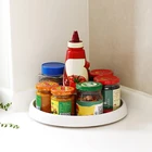 Круглый кухонный поднос для приправ, 25 см, вращение на 360 градусов, удобная стойка для специй, закусок, нескользящий Органайзер из термопластичной резины для домашней косметики