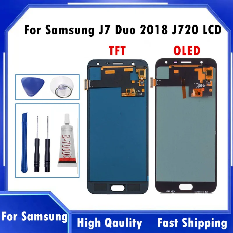 Для Samsung Galaxy J7 Duo 2018 J720 J720F SM ЖК дисплей дигитайзер сенсорный экран для в