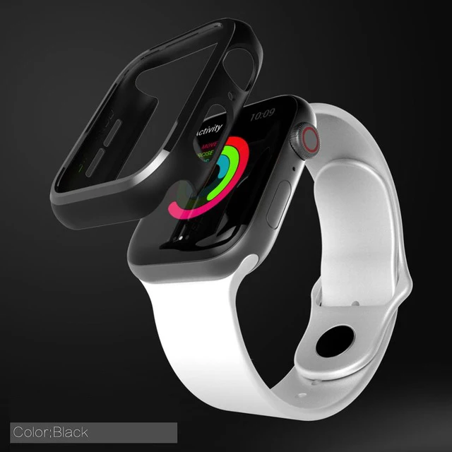 Black 2 шт. очень тонкий Рамка ПК для наручных часов Apple Watch чехол серии 5/4 для мобильного часо-40/44 мм часы аксессуары чехол защитный чехол - Цвет: Black