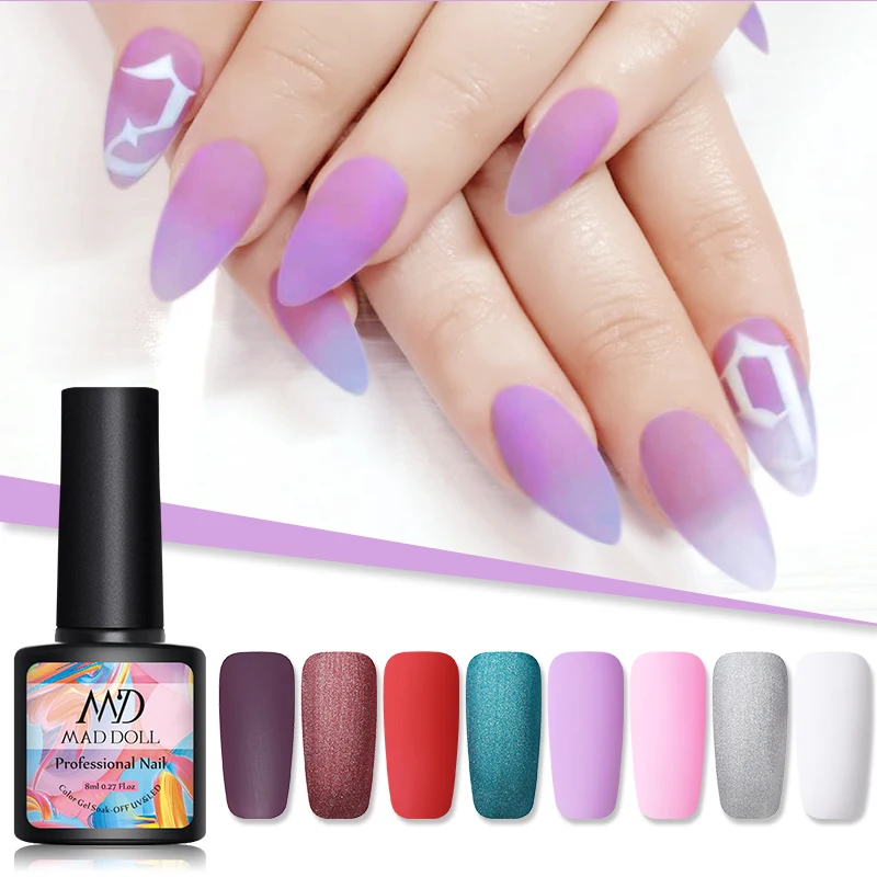 1 флакон MAD DOLL 8 мл цветов Матовый Модный Гель-лак для ногтей с матовой