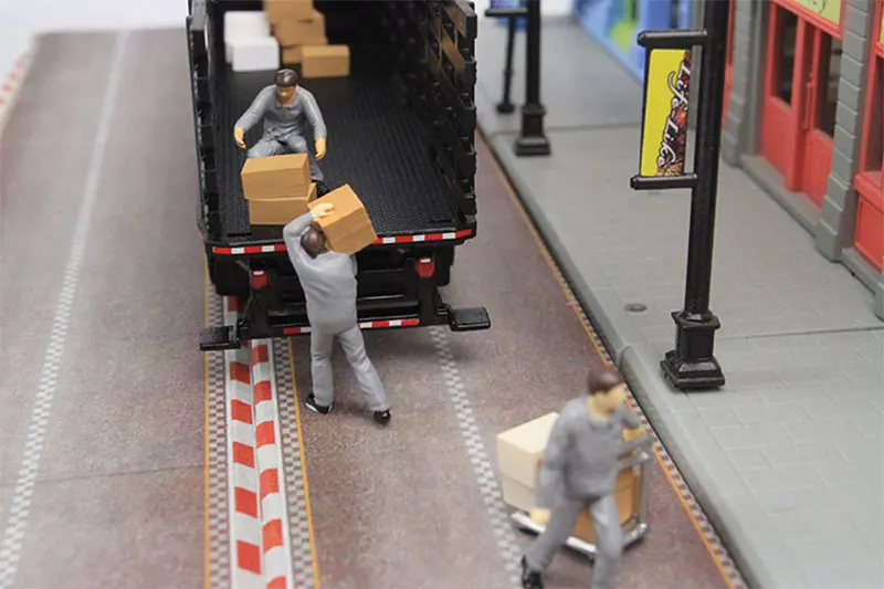 1: 64 масштаб экспресс-доставка погрузка разгрузка обработка сцены Diorama Porter