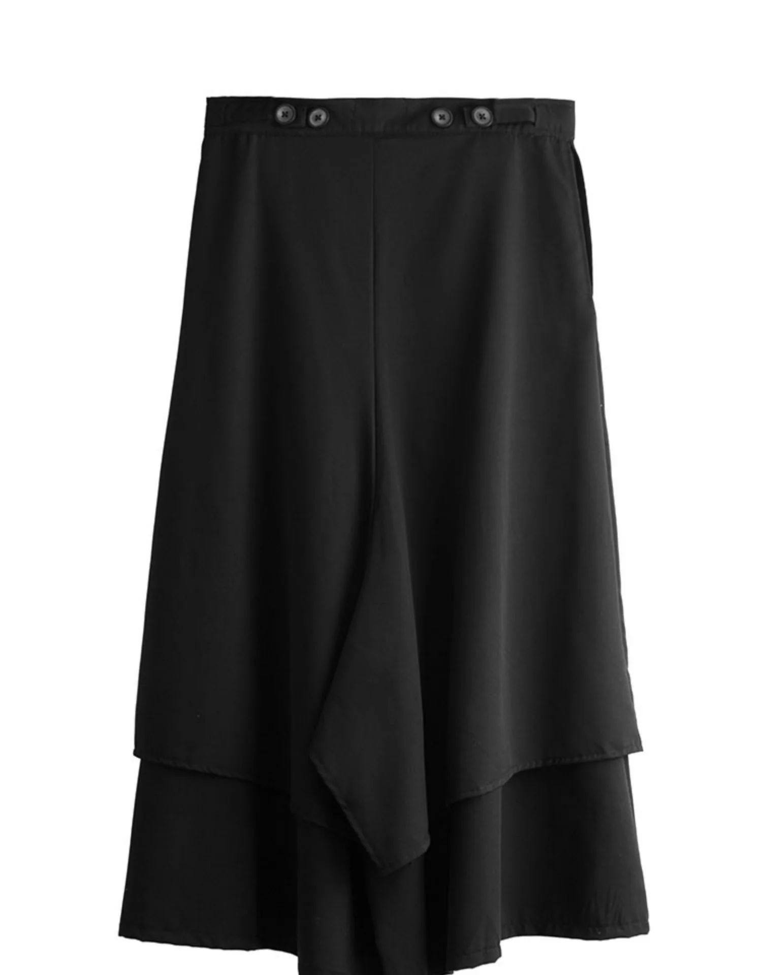 style Japanese mountain loose skirt men ins dark layered structure personality small nine point pants wide leg casual | Мужская одежда