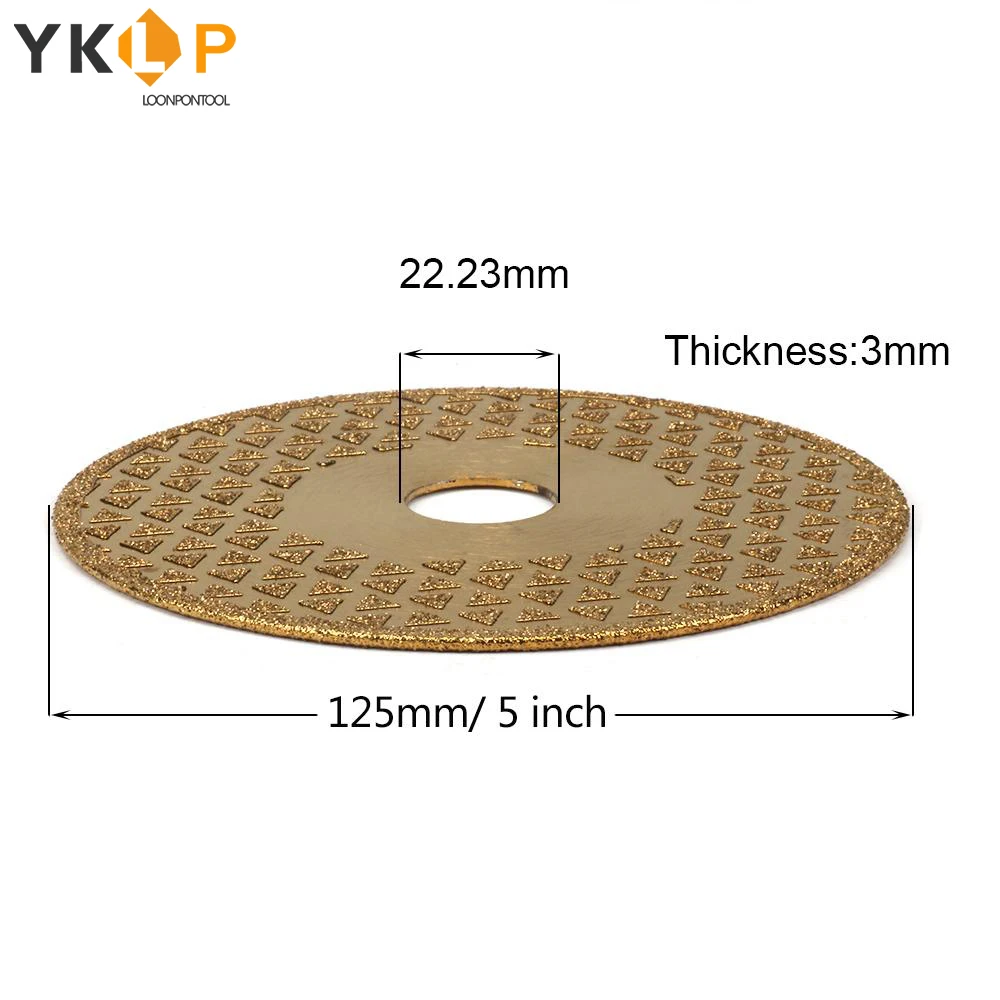Гальванический алмазный режущий диск 125X22 23X3 мм двухстороннее алмазное лезвие