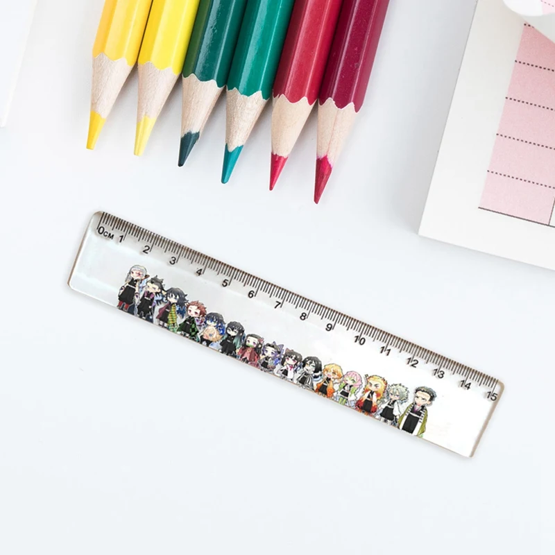 

2021 Anime Demon Slayer: Kimetsu No Yaiba Kamado Tanjirou Cosplay Acrylic Ruler For Office School Kids Students Stationery