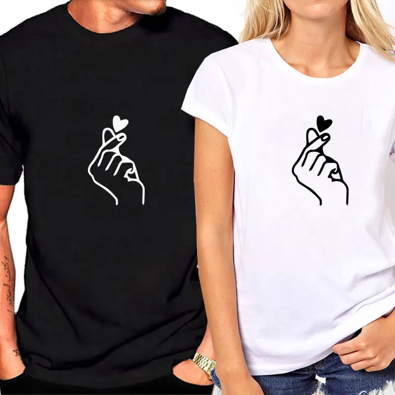 Летние пары футболка &quotВлюбленные&quot повседневные топы лето 2020 с круглым