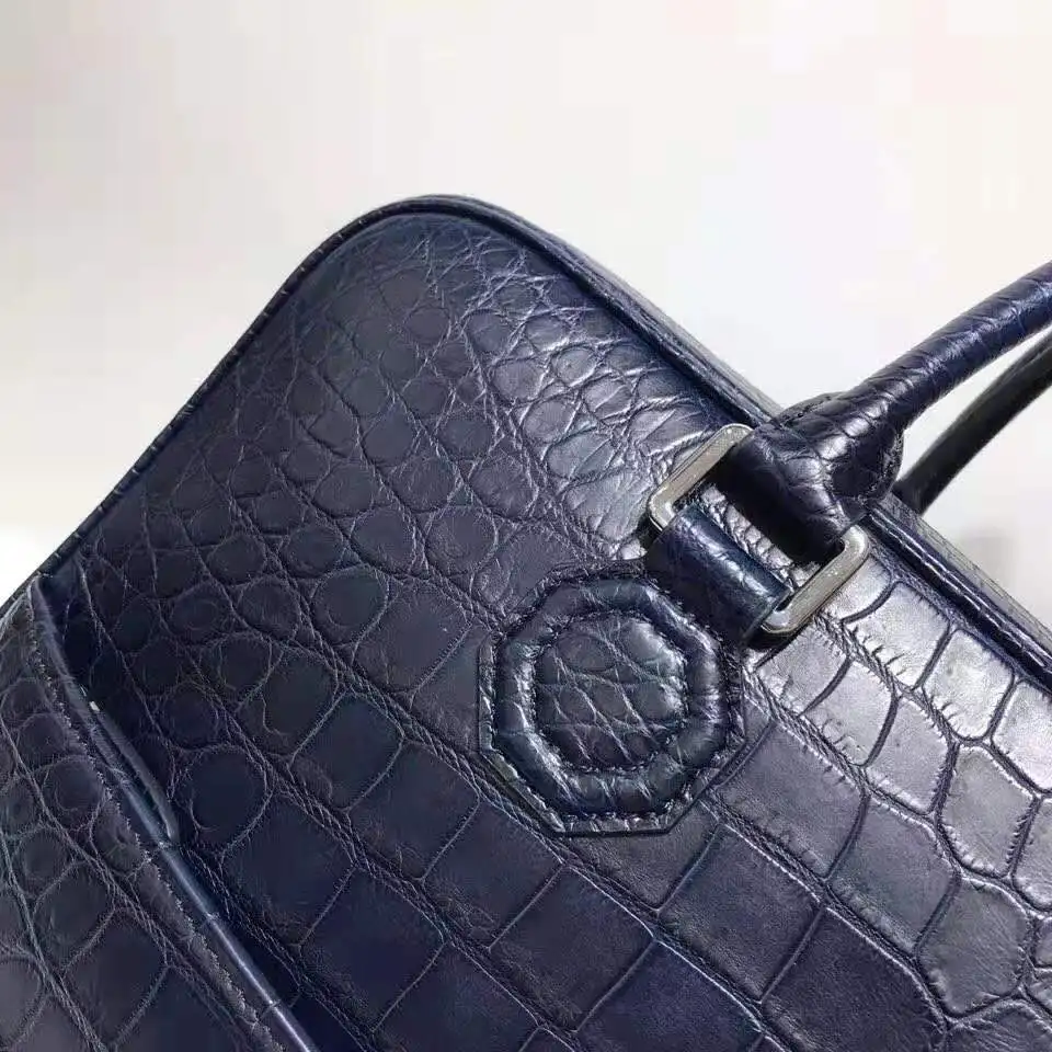 100% натуральная из натуральной крокодиловой кожи мужской портфель сумка