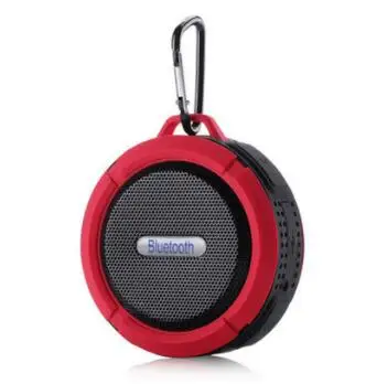 C6 беспроводной портативный Bluetooth динамик водонепроницаемый звуковой ящик с HookTF слот для карты громкой связи w/присоска чашки для мобильного телефона - Цвет: Красный