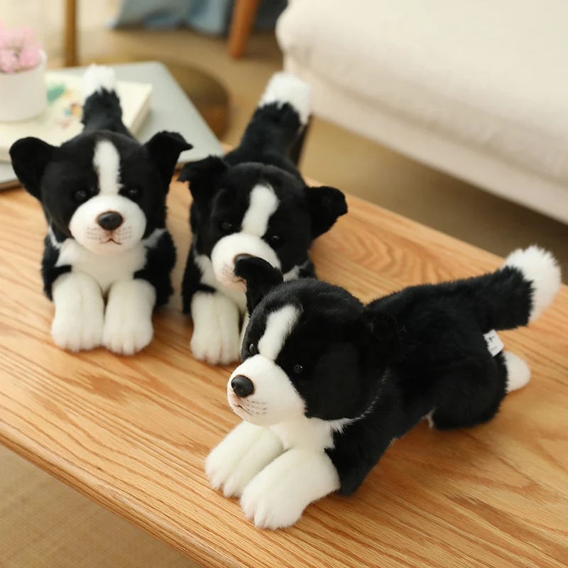 

34cm Simulation Border Collie Plush Toy Soft Stuffed Animal Puppy Dolls Real Life Dog Pet Toys Kids Xmas Birthday Gift
