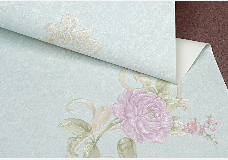 Корейский стиль с цветочным светом голубой цвет настенная бумага современный
