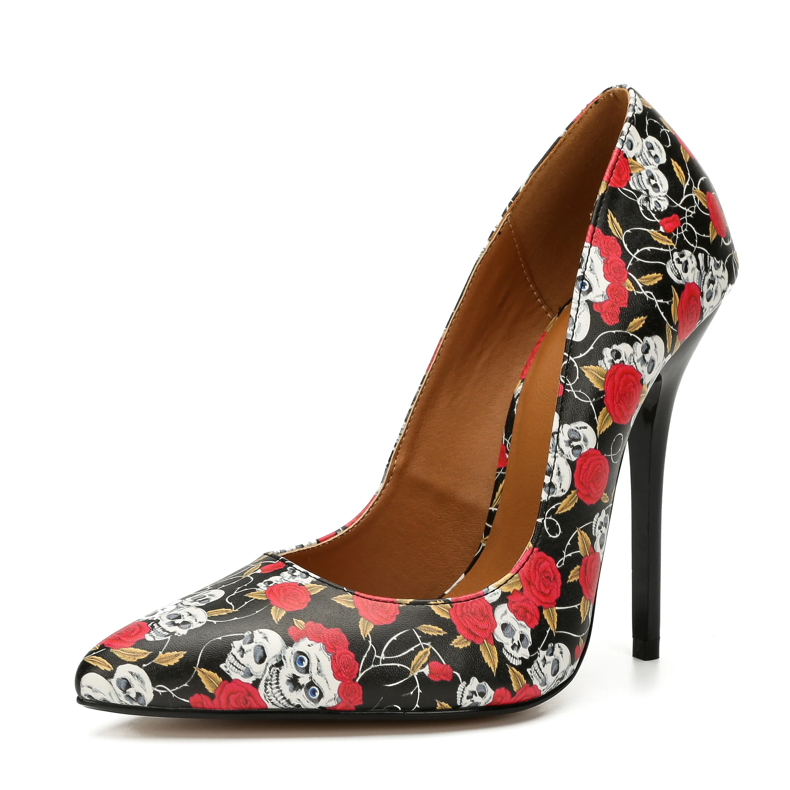 Женские лакированные туфли-лодочки на шпильке 14 см большие размеры: 45 46 47 48 49