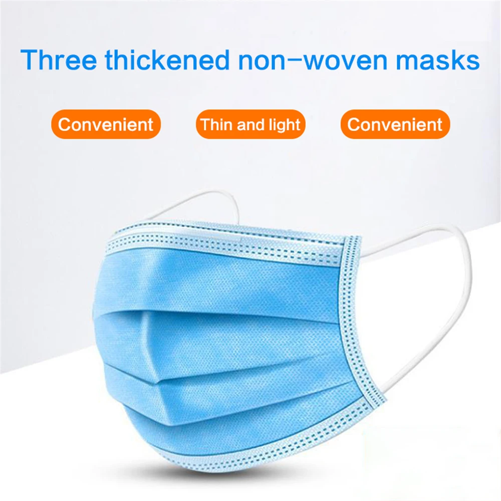 Individual Package 50pcs/100pcs Mask Disposable Non-Wove 3 Layer Ply Filter Mouth Face Breathable Earloops Masks | Аксессуары для