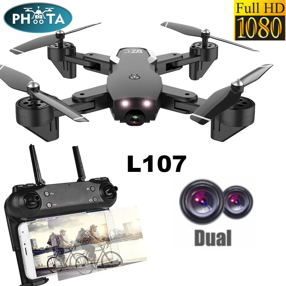 Радиоуправляемый Дрон с двойной HD камерой 1080P селфи 2 4G WIFI FPV широкоугольным