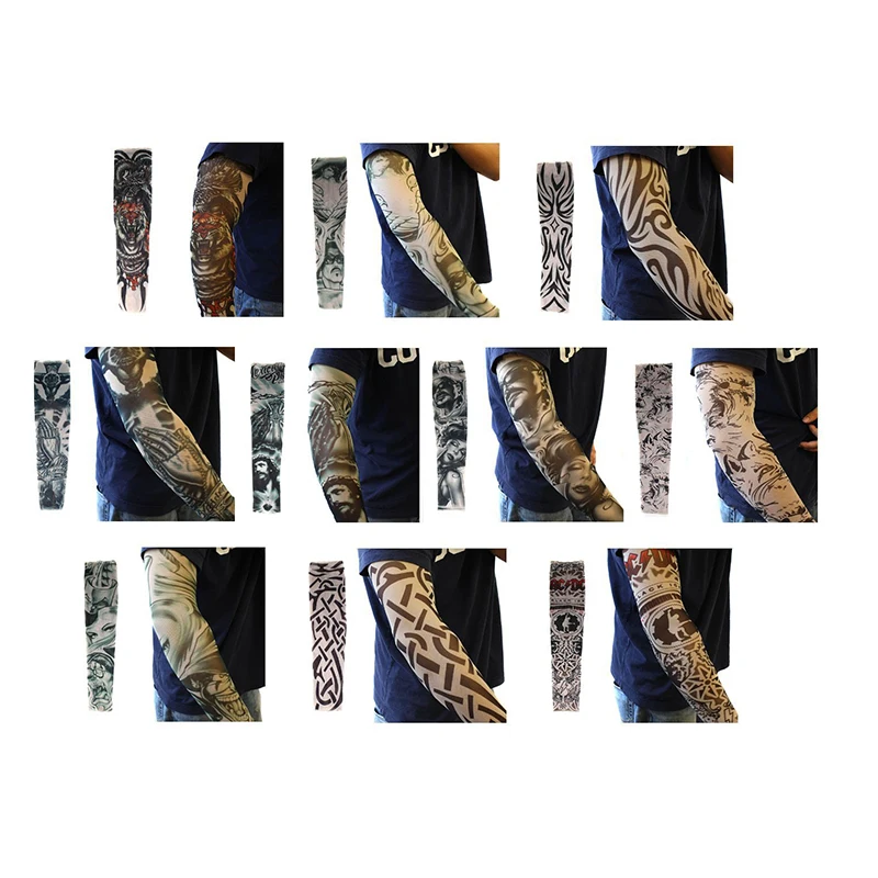 6 шт. новые нейлоновые эластичные Поддельные Временные татуировки рукава дизайн