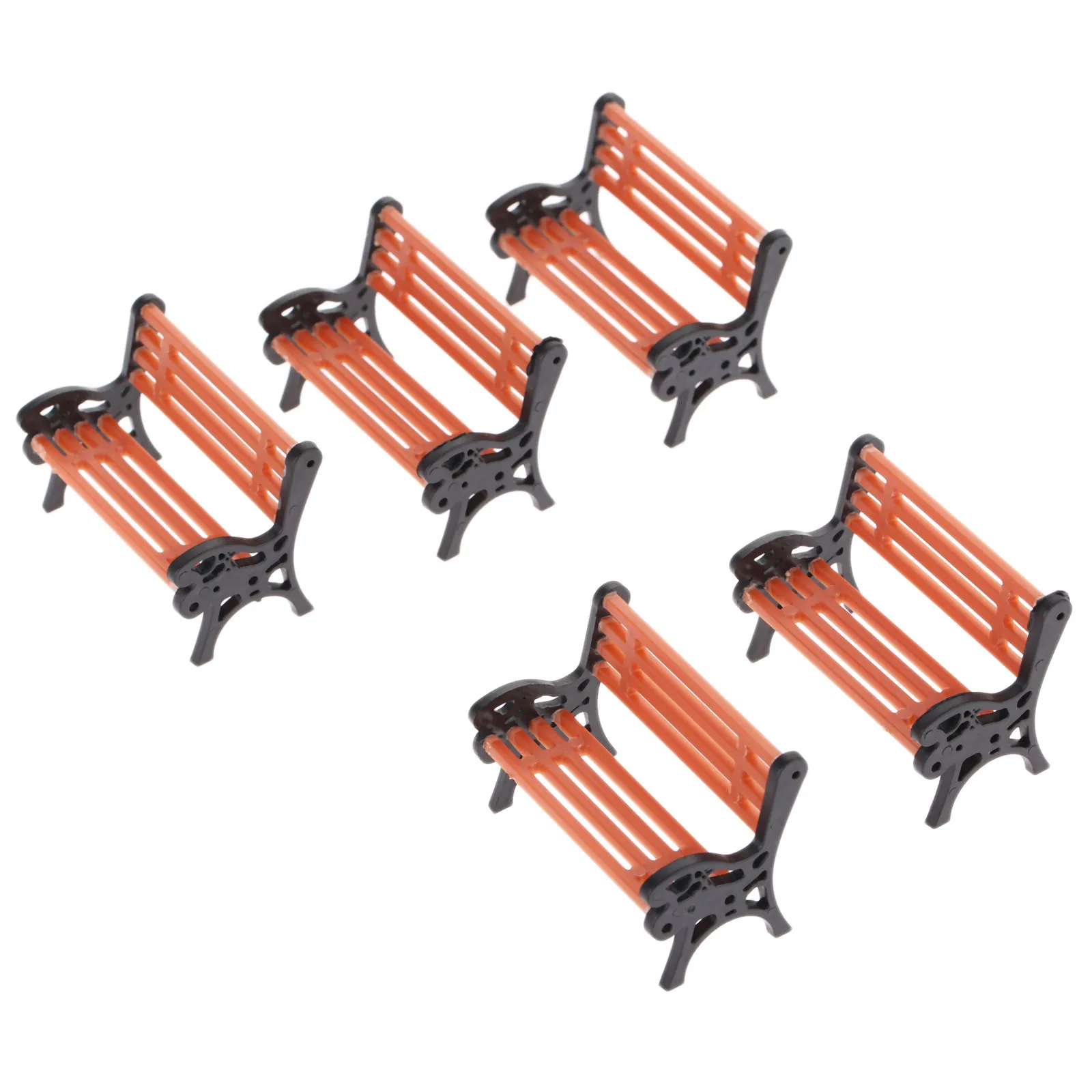 

5PCS 1:30 Mini Garden Ornament Miniature Park Bench Model Park Bench Craft DIY Figurines Landscape Bench Model Garden Decor
