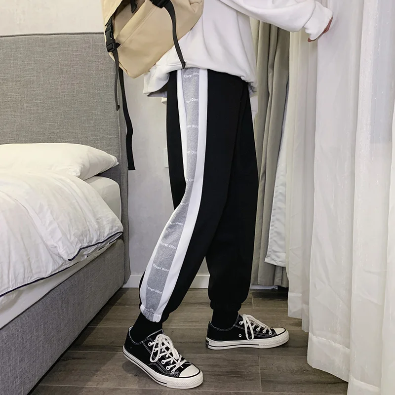 Мужские повседневные брюки Vomint эластичные трикотажные полной длины в полоску со