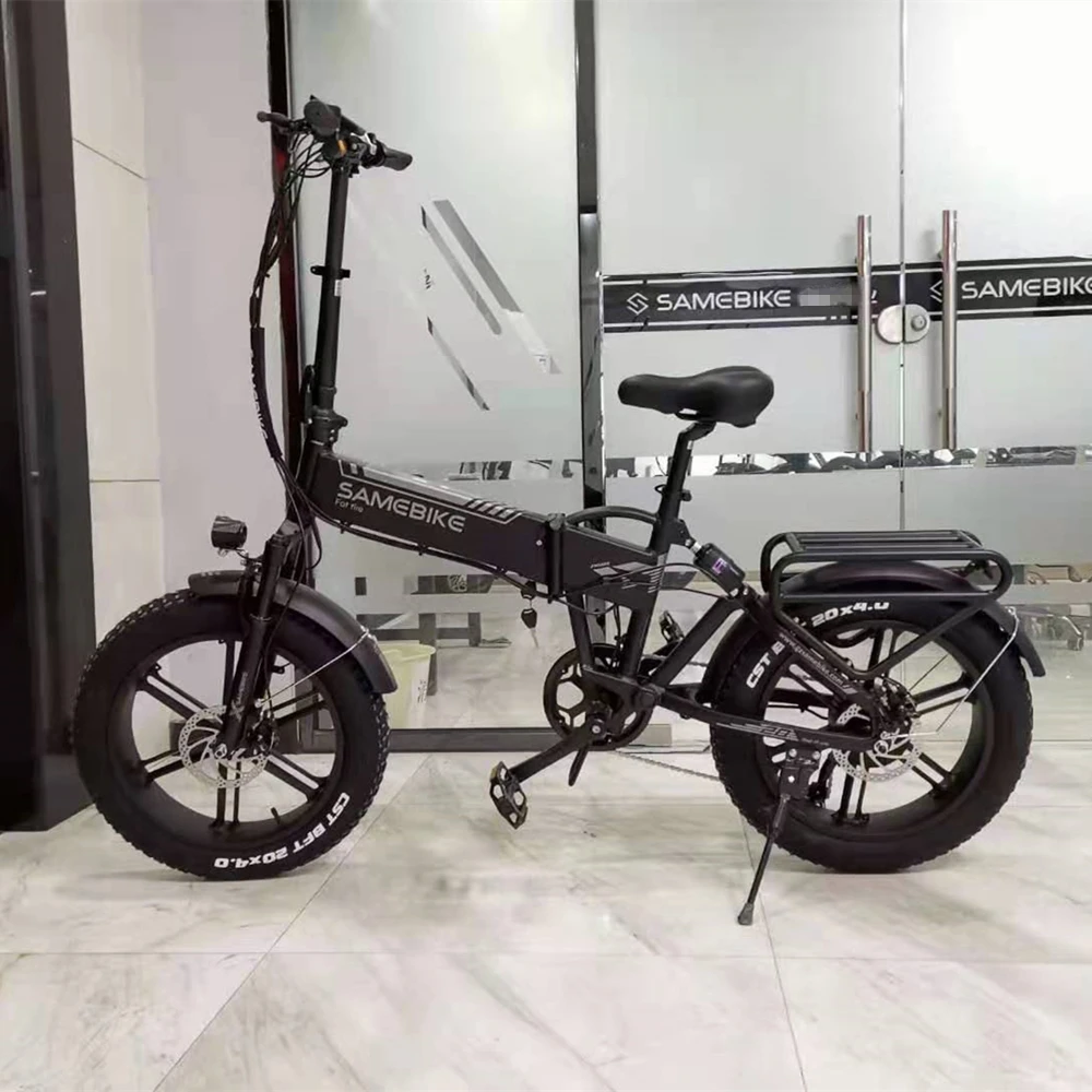 Bestellen EU UK Lager 20 Zoll Samebike Elektrische Fett Bike 500W E Fahrrad Klapp Mountainbike MTB EBike Elektrische Fahrrad Mit Zurück Regal