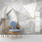 Настенная бумага 3D Jazz, белая Современная Настенная бумага с геометрическим рисунком под мрамор, для гостиной, ТВ, дивана, домашний декор, 3D Фреска