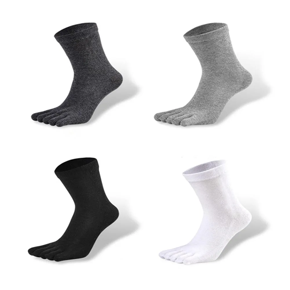 

Men Socks Five Finger Toe Socks Casual Cotton Solid Socks Comfortable Men's deodorant in the tube sweat-absorbent toe socks