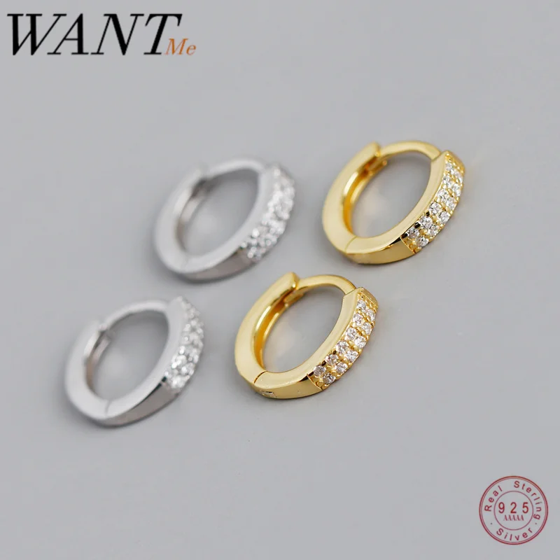 Минималистичные круглые маленькие серьги гвоздики WANTME из настоящего серебра 925