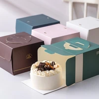 10pcs 4 inch cake box packaging for bakery store small business supplies handmade birthday cake portable cardboard packing bag