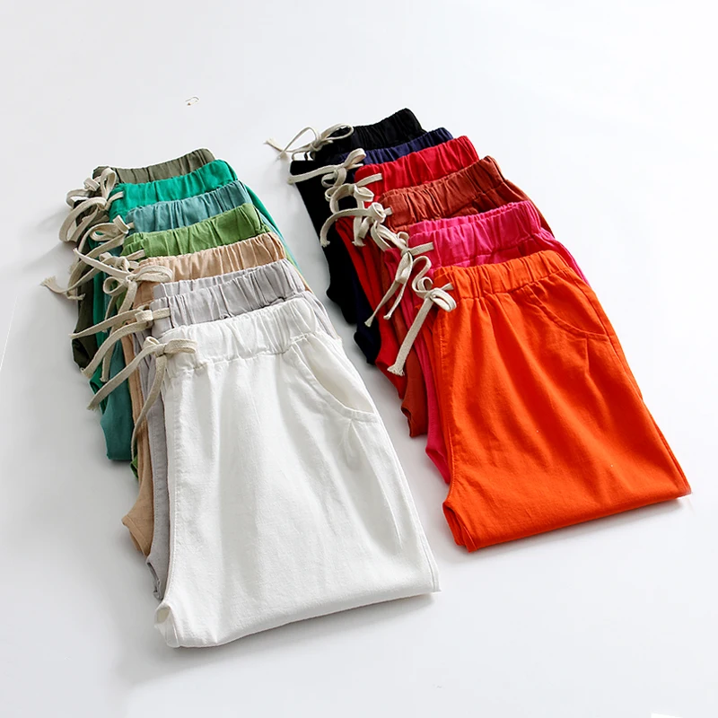 

Брюки-шаровары LJ3003 мужские до щиколотки, повседневные штаны из хлопка и льна, свободные модные красивые, весна-лето 2020