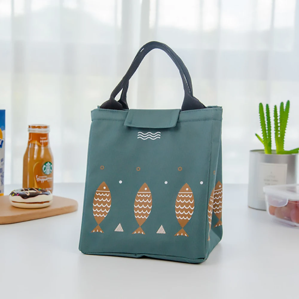 

Luxury Designer Velcro Lunch Bag for Women Large Lunch Bag Insulated Portable Lunch Box for Picnic Canvas Tote Food Bag for Kids