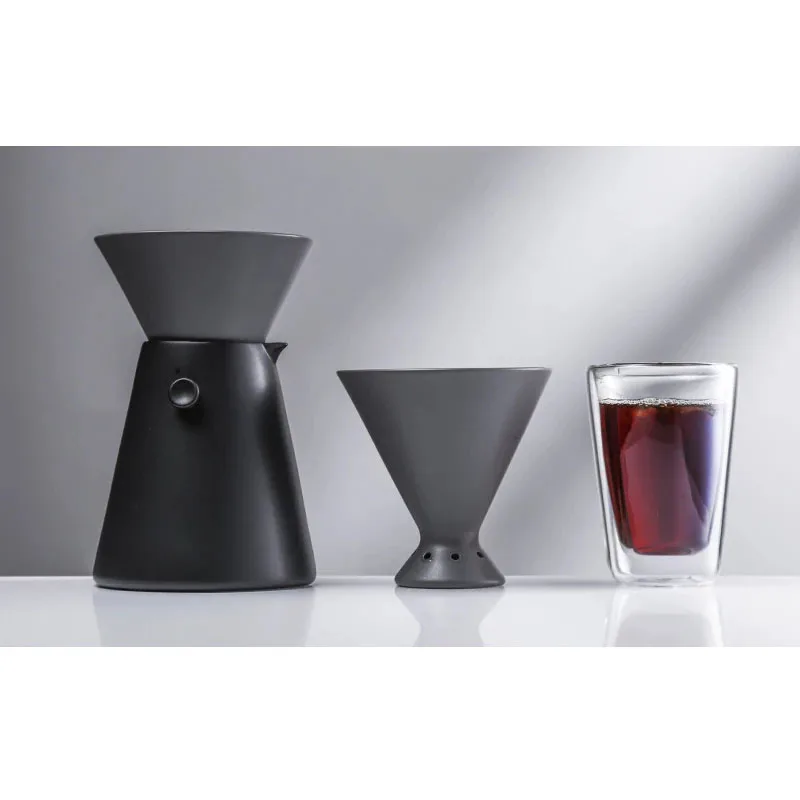 

Household Handmade Coffee Filter Cup Sharing Pot Drip Ceramic Hand-Made Coffee Pot and Teapot Set